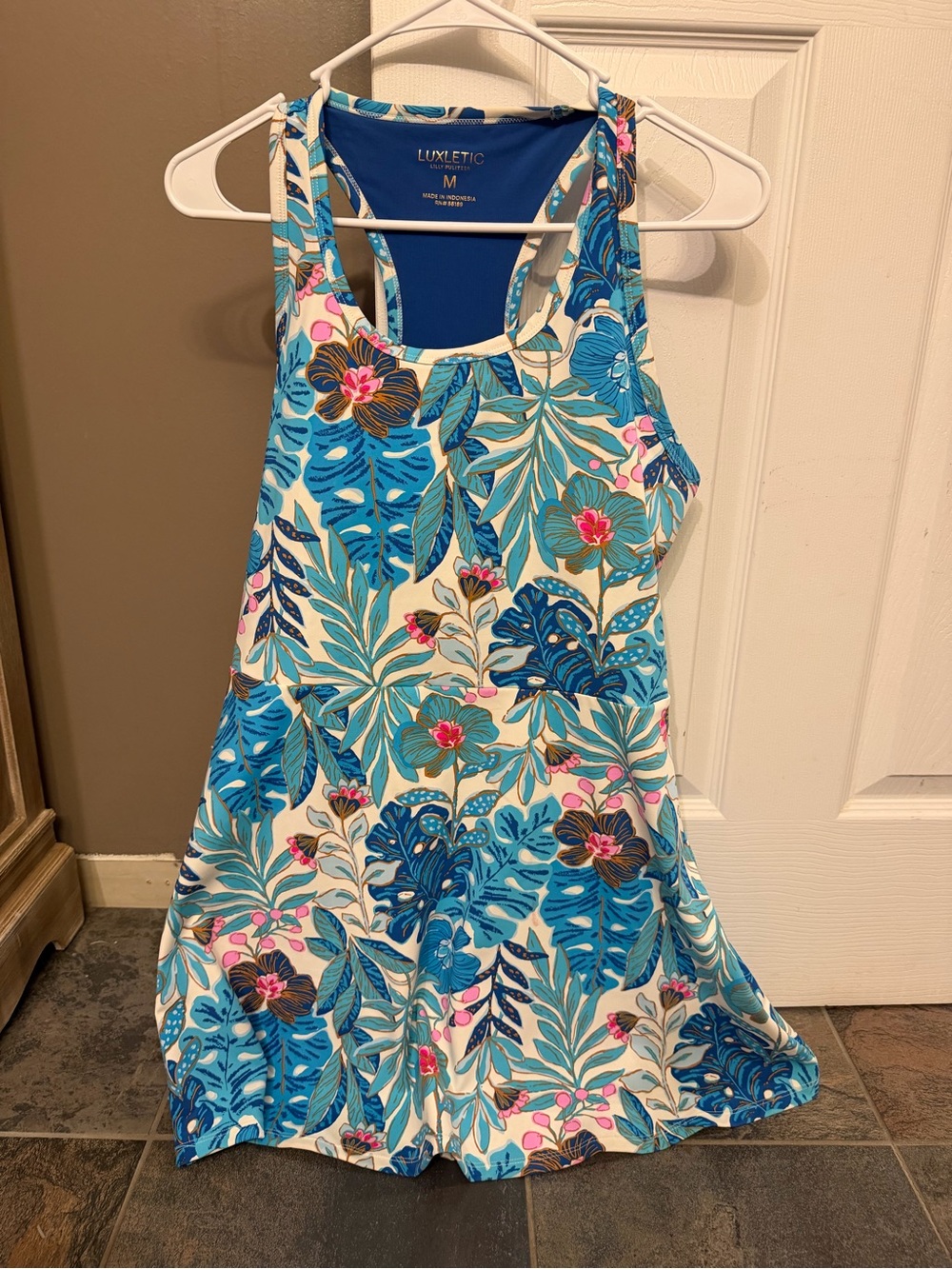 Lilly Pulitzer Blue Tropical Floral Midi Dress